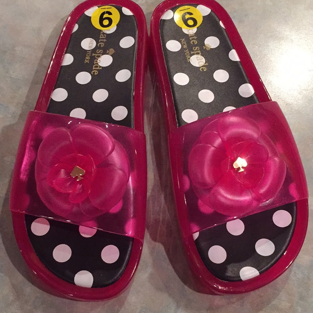 Kate spade pink plastic slippers